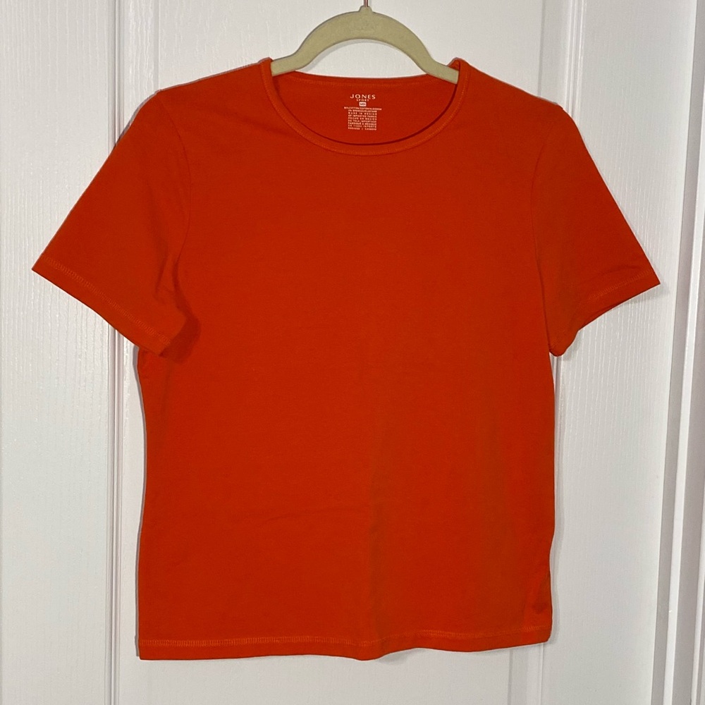 Y2K VTG Jones NY Cropped Crewneck Short Sleeve Tee Red Size Small